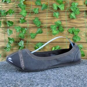 Seychelles‎ Women's Triangle Ballet Gray Textile Sz 8.5 Medium Gently Used 2025